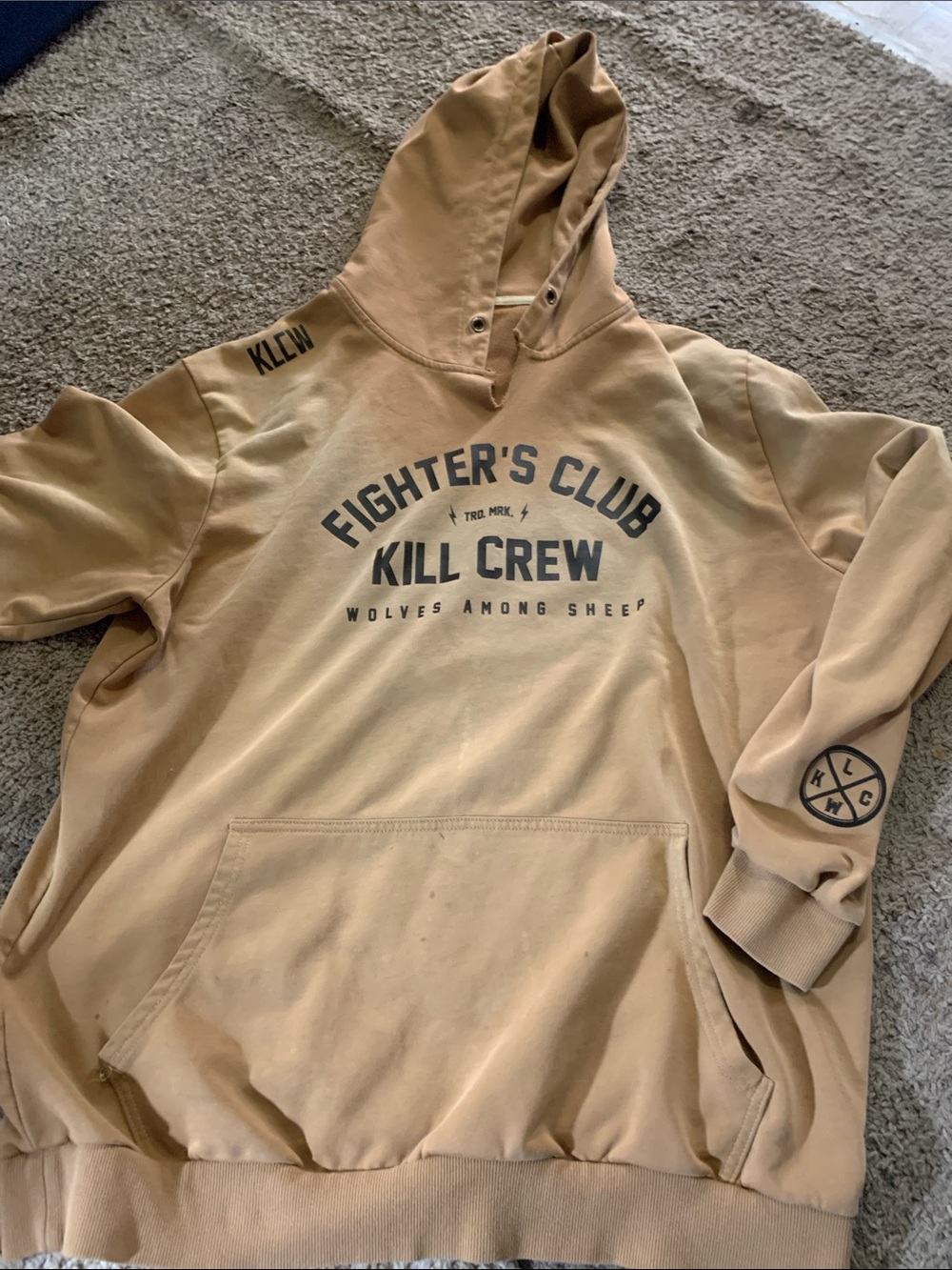 Kill Crew Men's Fighter's Club Hoodie in Tan